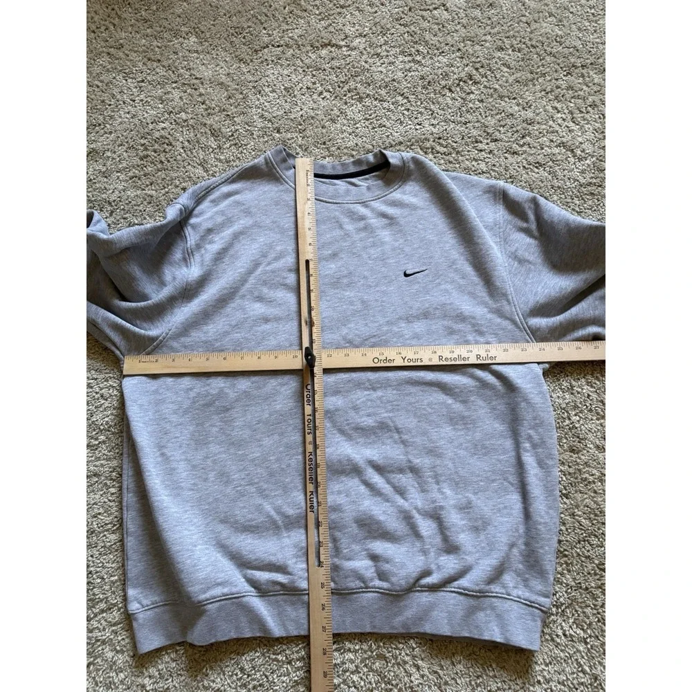 VINTAGE Nike Sweatshirt Mens Large Gray‎ Mini Swoosh Crewneck Essential 90s Y2K